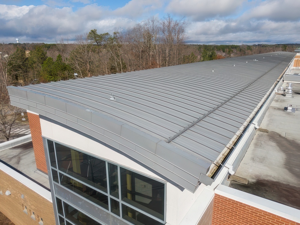 Standing seam metal commercial roof